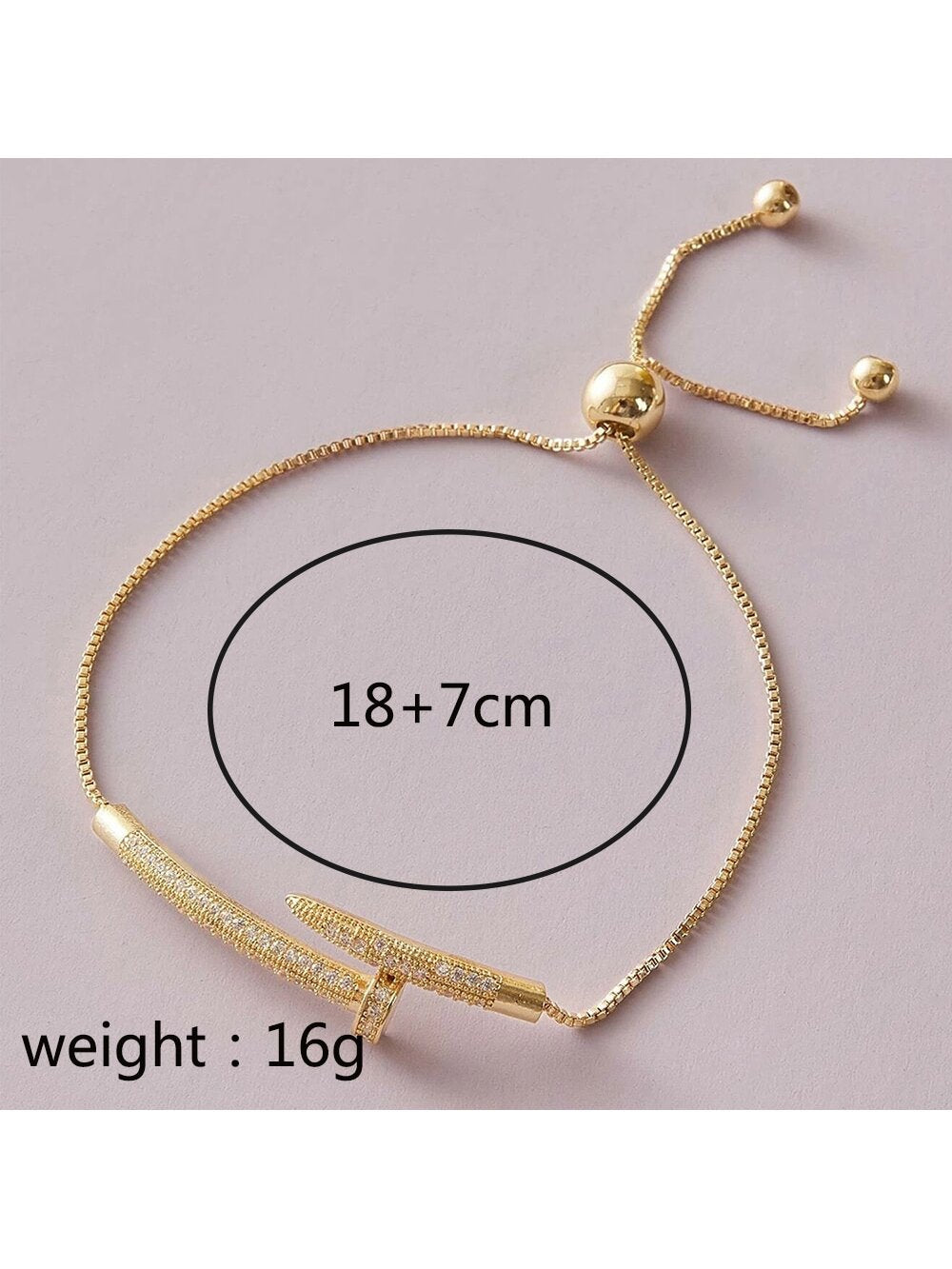 Shein - 1 new nail bracelet with adjustable women's fashion bracelet for good friends