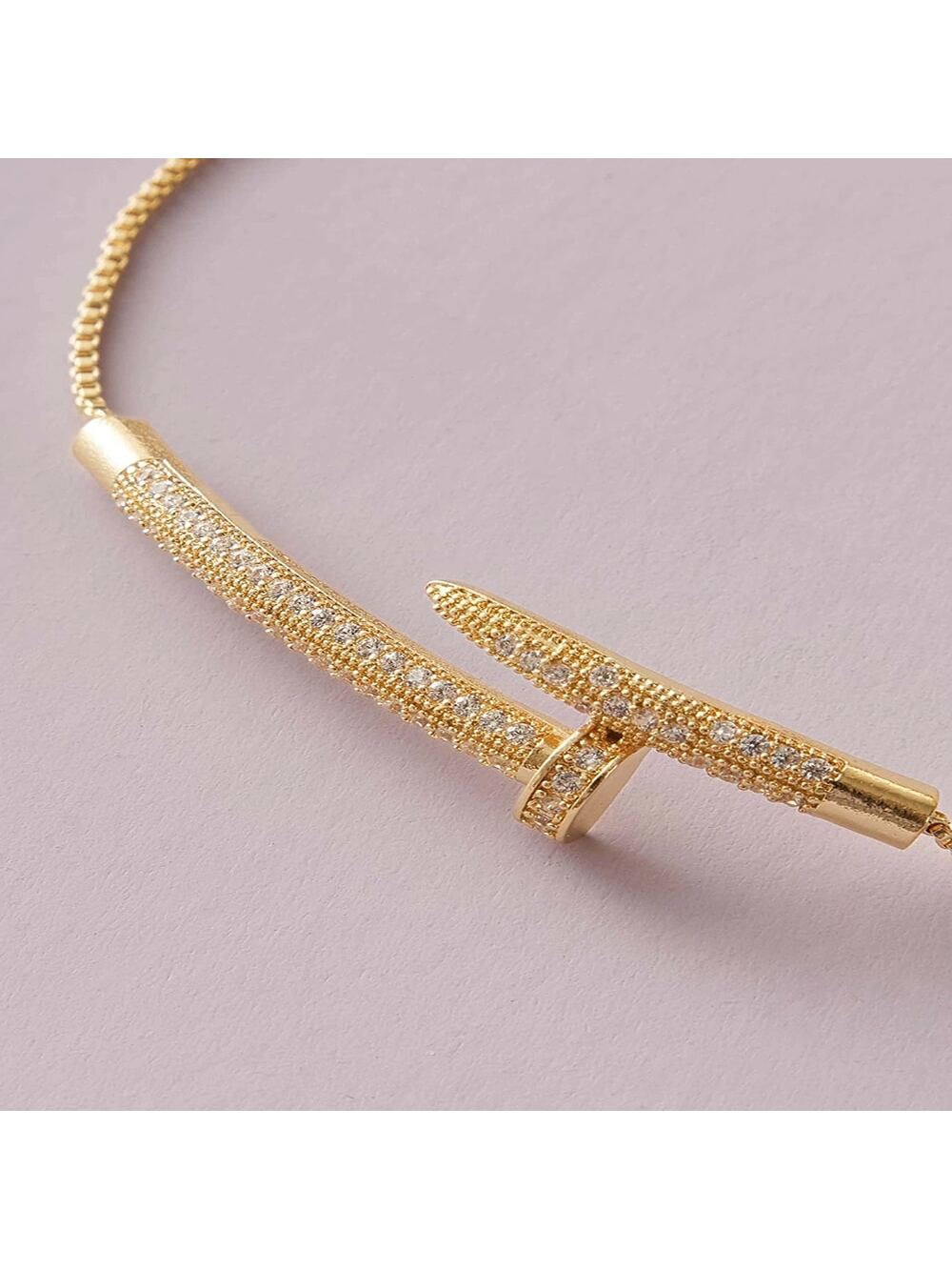 Shein - 1 new nail bracelet with adjustable women's fashion bracelet for good friends