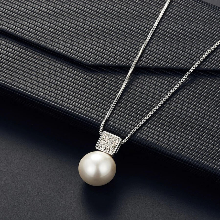 Shein Square cubic zirconia & imitation pearl hanging jewelry set