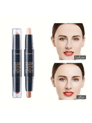Shein - 2-Color Double Headed Contouring Penn, Highlighter Concealer Stick, Natural Stereoscopic Facial Contouring Makeup Stick (02)