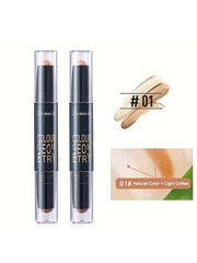 Shein - 2-Color Double Headed Contouring Penn, Highlighter Concealer Stick, Natural Stereoscopic Facial Contouring Makeup Stick (02)