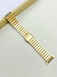 Shein - Bamboo Stainless Steel Watch Band Compatible With Apple Watch