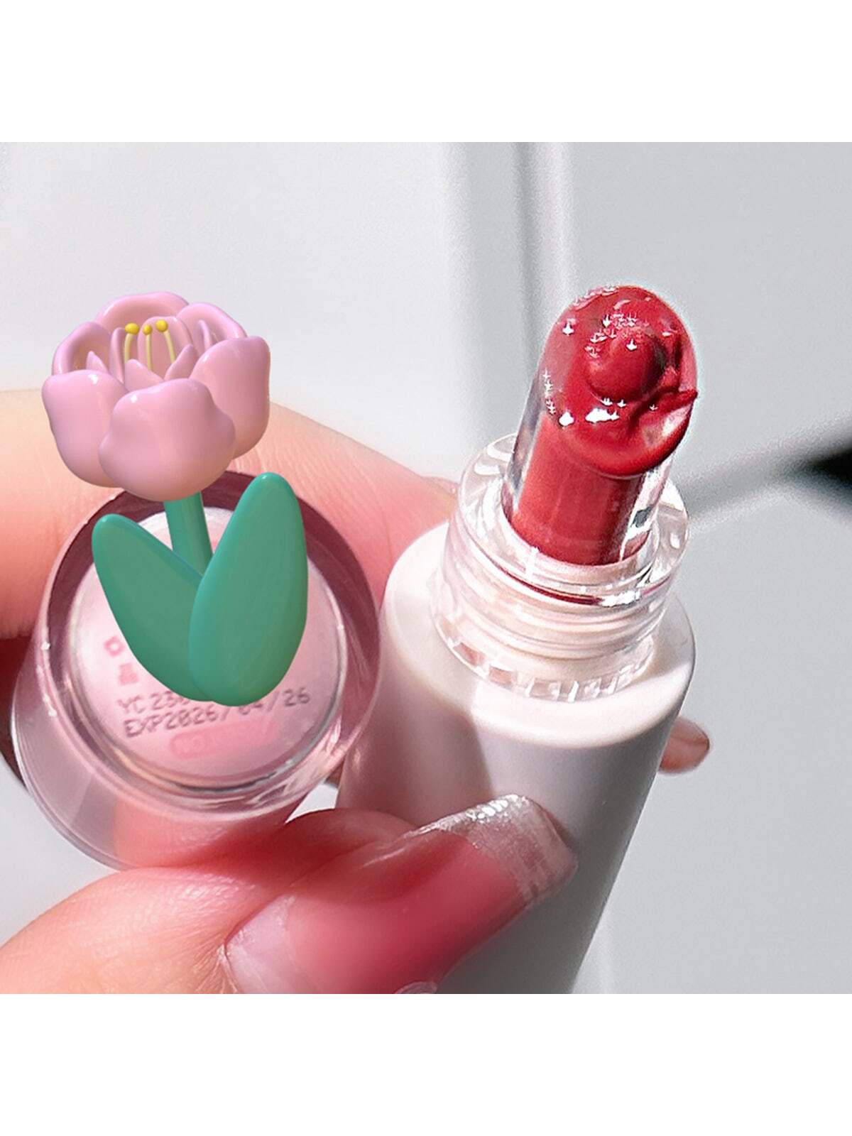 Shein - Crystal frozen mirror light lip glaze moisturizing glass lip gloss tender girl water light doodle lip jelly