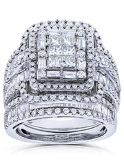 Shein - 2pcs luxury exaggerated women's Cubic Zirconia pair ring set ring fashion women's ring personalized jewelry