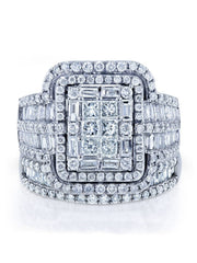 Shein - 2pcs luxury exaggerated women's Cubic Zirconia pair ring set ring fashion women's ring personalized jewelry
