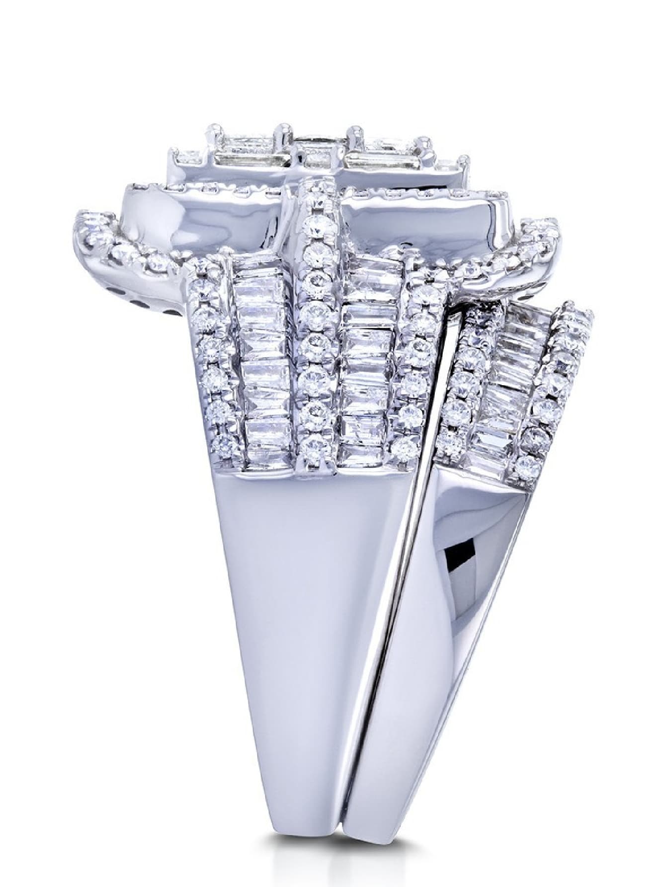 Shein - 2pcs luxury exaggerated women's Cubic Zirconia pair ring set ring fashion women's ring personalized jewelry