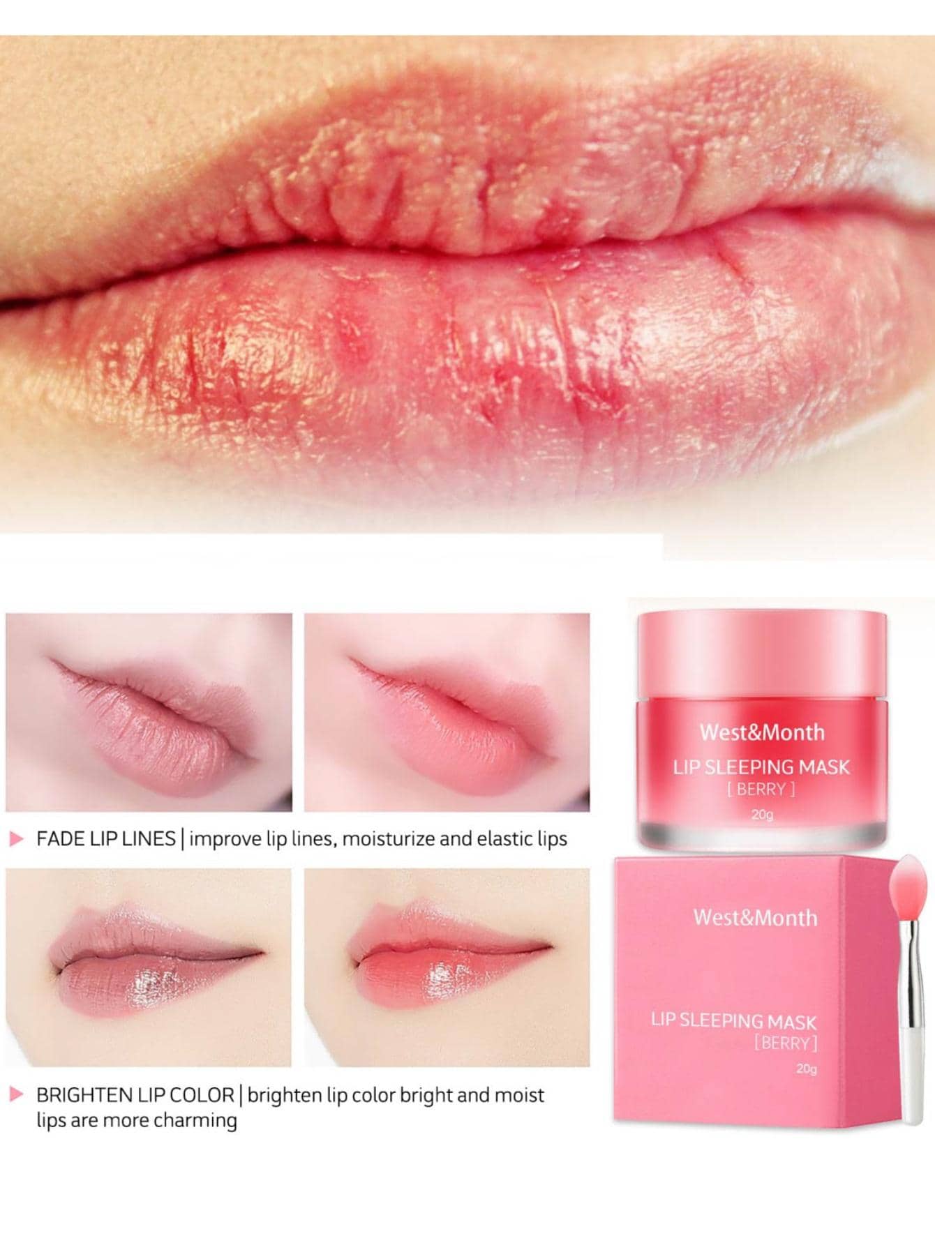 Shein - 20G Moisturizing Lip Balm, Lip Care For Night