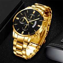 Shein - Minimalistic Luxury Men's Watch Suitable For Simple Business Stainless Steel Fashion Quartz Timepiece