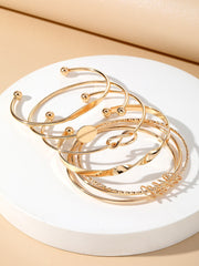 Shein - 5 Pcs Metal Women'S Sexy Simple Daily Bracelet Set