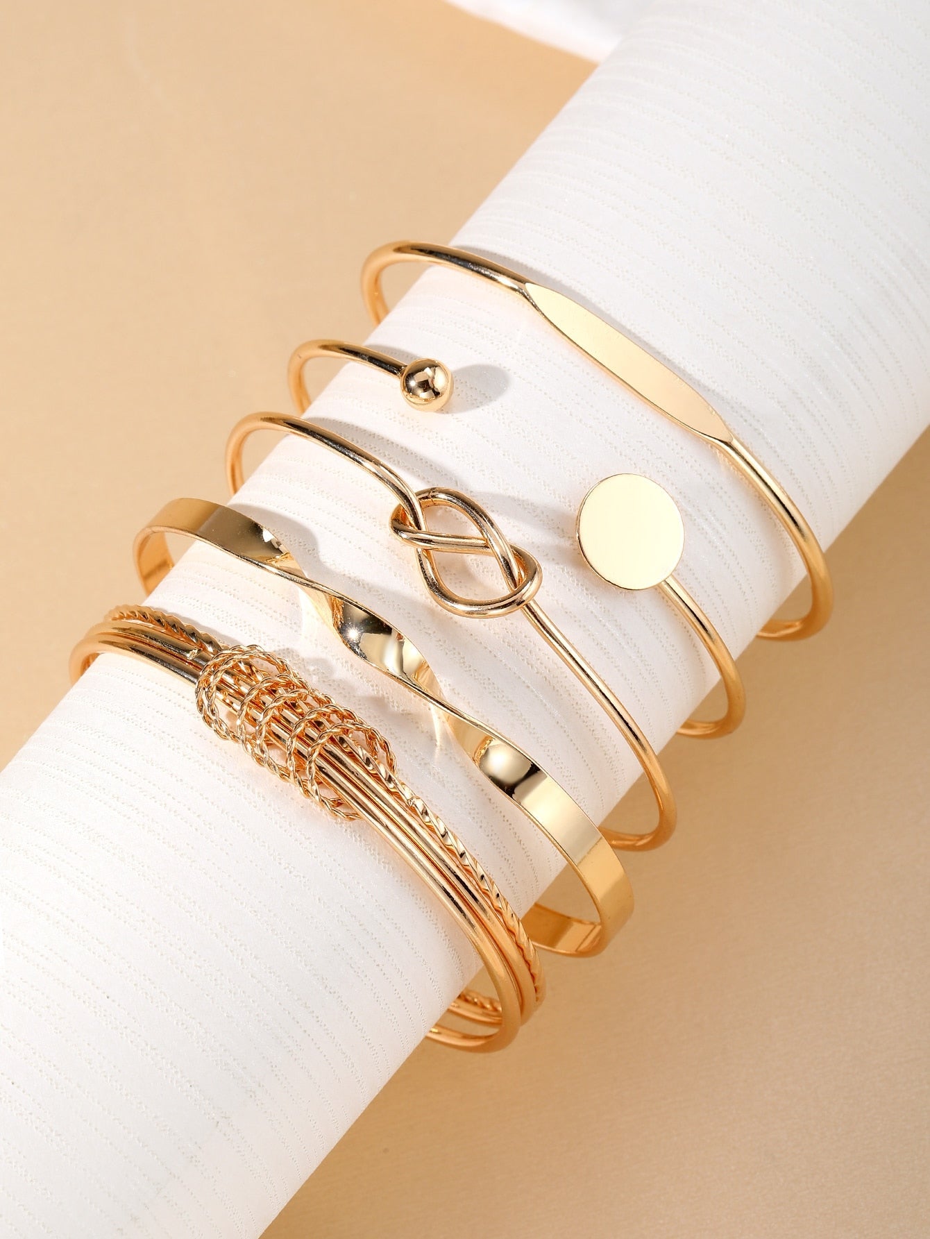 Shein - 5 Pcs Metal Women'S Sexy Simple Daily Bracelet Set