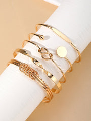 Shein - 5 Pcs Metal Women'S Sexy Simple Daily Bracelet Set