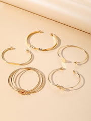 Shein - 5 Pcs Metal Women'S Sexy Simple Daily Bracelet Set
