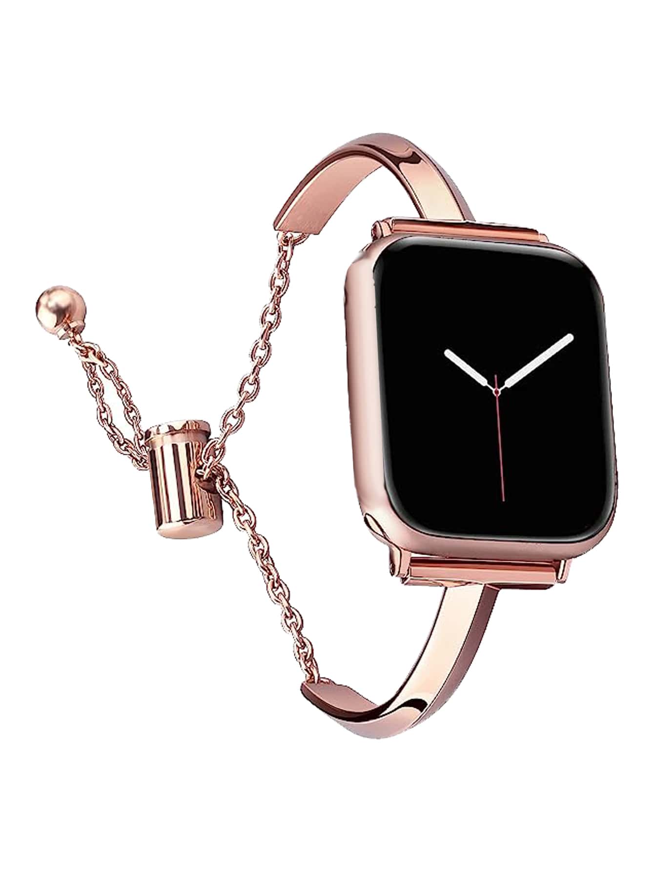 Shein - 1pc Rose Gold Stainless Steel Bracelet Compatible With Apple Watch