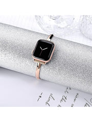 Shein - 1pc Rose Gold Stainless Steel Bracelet Compatible With Apple Watch