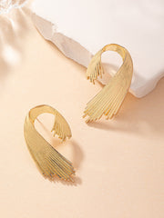 Shein - 1pair Exaggerated European & American Fashion Gold Color Metal Earrings For Women