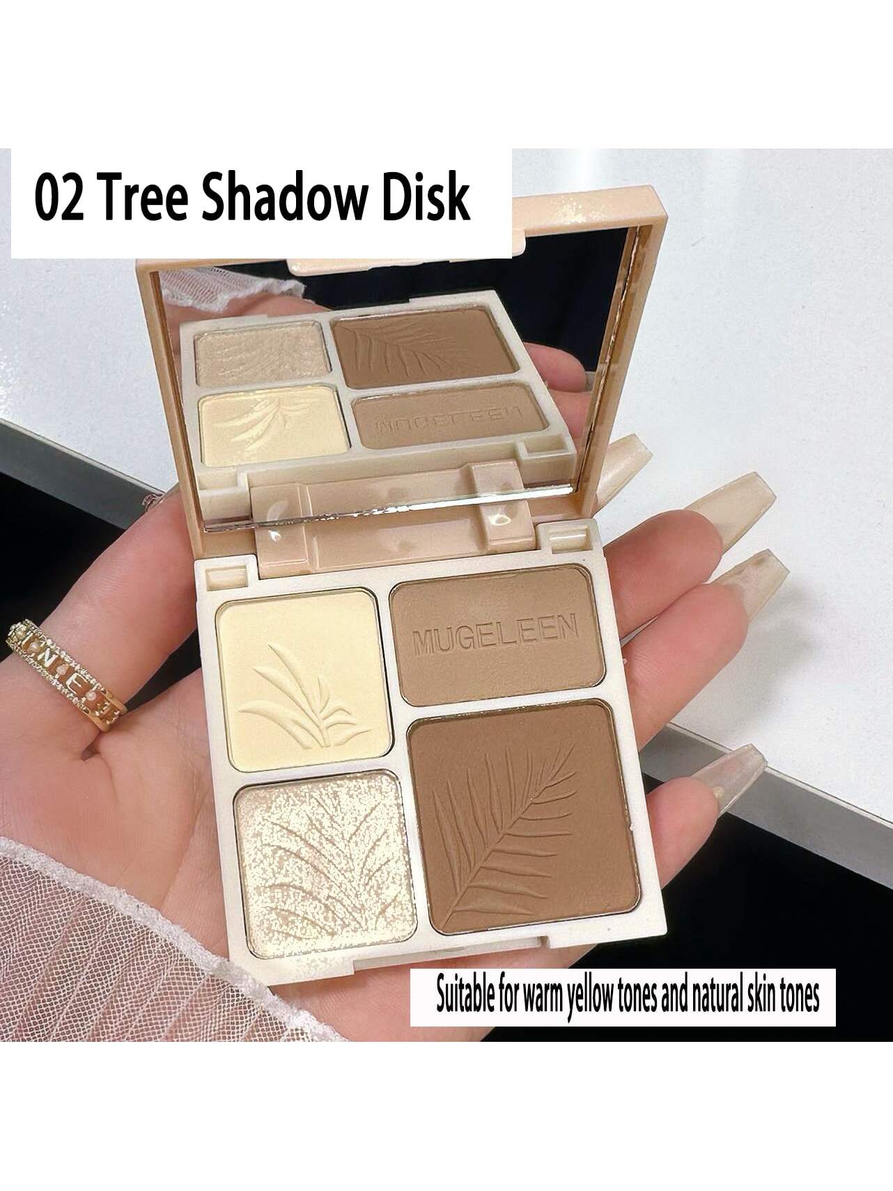 Shein - 4 Color Matte Contour Highlighter Powder With 4 Grid Design For Face Slimming, Shaping & Brightening. Available In 2 Colors. Easy To Apply, Long-Lasting & Non-Flying Powder