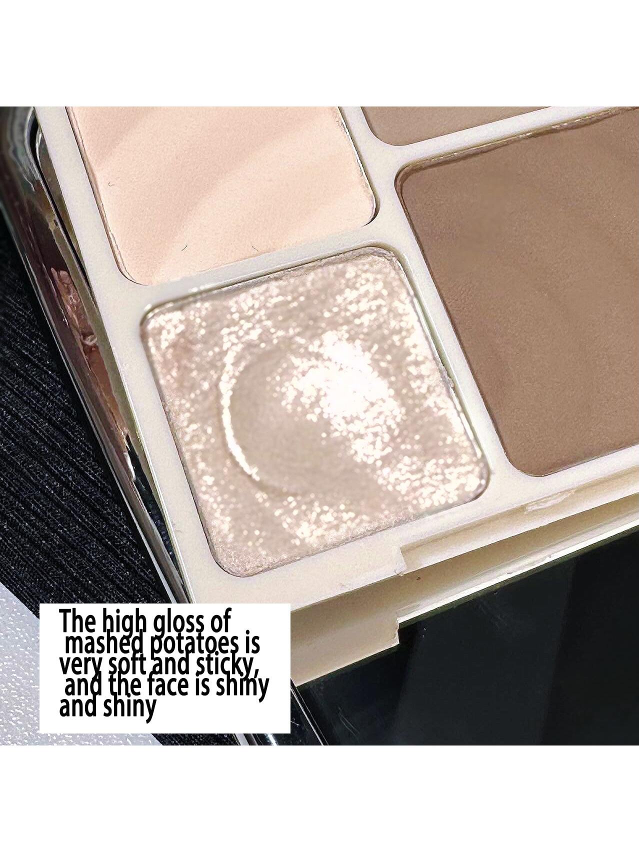 Shein - 4 Color Matte Contour Highlighter Powder With 4 Grid Design For Face Slimming, Shaping & Brightening. Available In 2 Colors. Easy To Apply, Long-Lasting & Non-Flying Powder