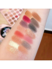 Shein - 30-Color Matte & Shimmer Eyeshadow Palette With Brush, Long-Lasting, Not Easy To Smudge