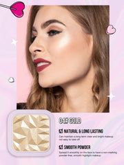 Shein - Missiyn Ultra Shimmer Highlighter, Brighten,Makeup Shimmer Illuminate Cosmetic, Silver Glitter Highlighter, Face Illuminator Highlighter, Shimmer, Lightweight, Professional Natural Glow - Gold