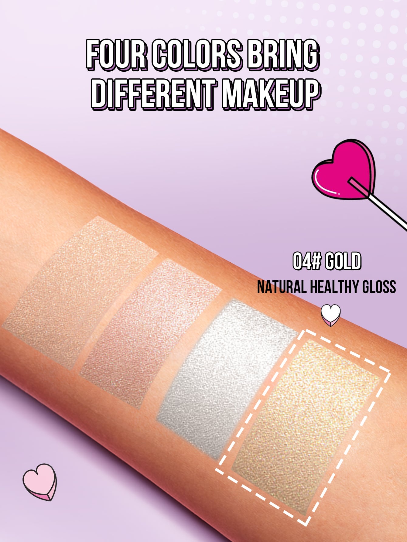 Shein - Missiyn Ultra Shimmer Highlighter, Brighten,Makeup Shimmer Illuminate Cosmetic, Silver Glitter Highlighter, Face Illuminator Highlighter, Shimmer, Lightweight, Professional Natural Glow - Gold