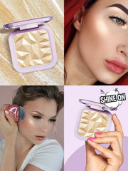Shein - Missiyn Ultra Shimmer Highlighter, Brighten,Makeup Shimmer Illuminate Cosmetic, Silver Glitter Highlighter, Face Illuminator Highlighter, Shimmer, Lightweight, Professional Natural Glow - Gold