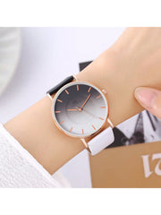 Shein - Women'S Simple Ds Dual Color 12 Roman Numeral Studs Wristwatch