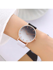 Shein - Women'S Simple Ds Dual Color 12 Roman Numeral Studs Wristwatch