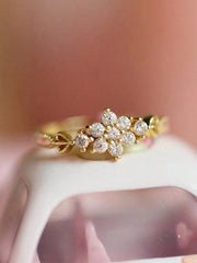 Shein - 1pc Sterling S925 Silver Simple Vintage Retro Elegant Fashion Snowflake  Plated With 24K Gold Tiny Finger Ring For Women Lady Daily Life Party Jewelry Gift