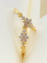 Shein - 1pc Sterling S925 Silver Simple Vintage Retro Elegant Fashion Snowflake  Plated With 24K Gold Tiny Finger Ring For Women Lady Daily Life Party Jewelry Gift