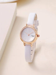 Shein - Minimalist Style Small Pu Leather Strap Watch For Women Students