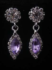 Shein - Purple High-end Bridal Jewelry Set, Including Full Drill Prongs Chain Necklace set