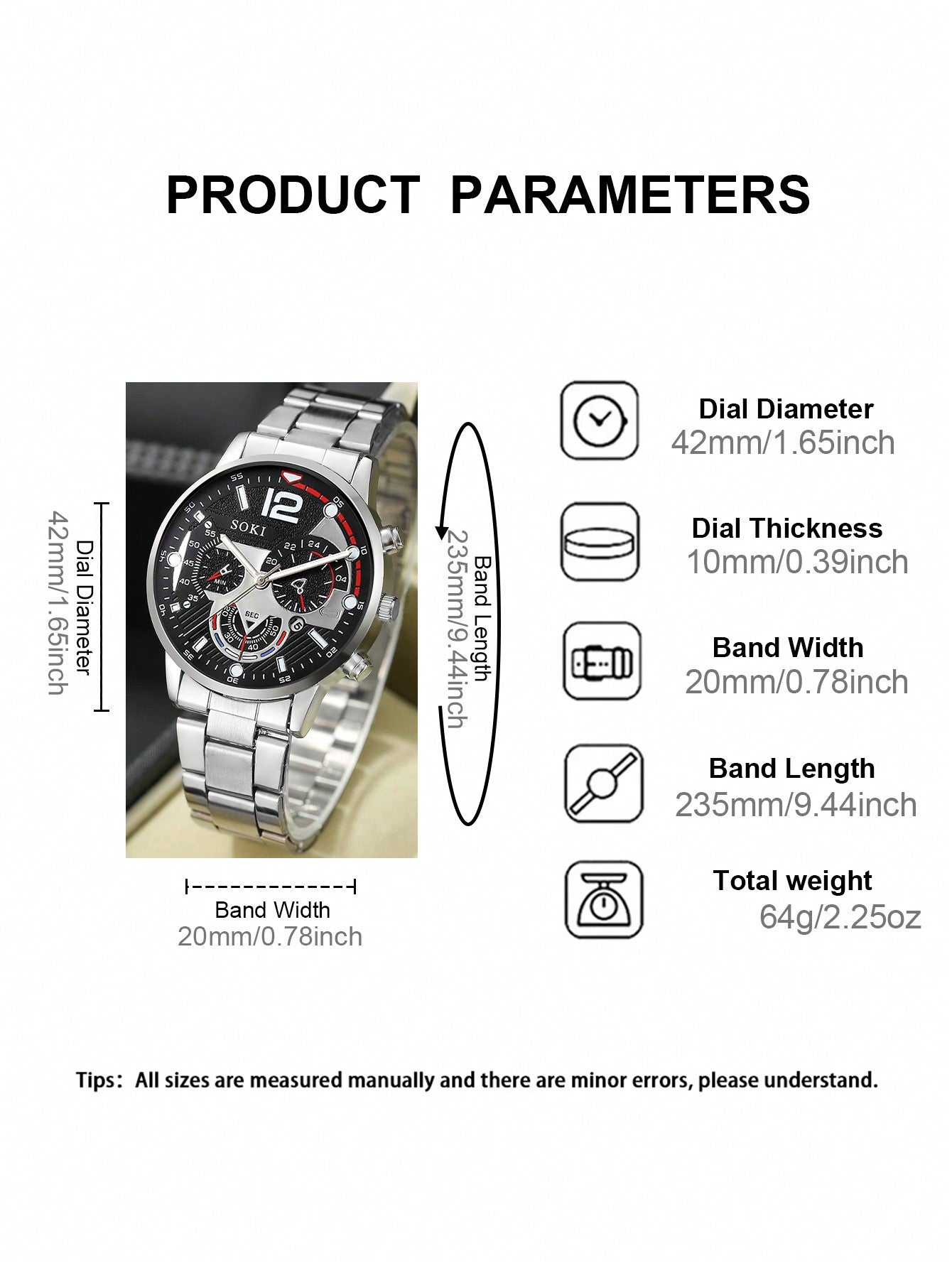 Shein - 2pcs/set Couple's Silver Stainless Steel Quartz Watches With Trendy Design, And 2pcs/set Matching Heart-shaped Silver Bracelets
