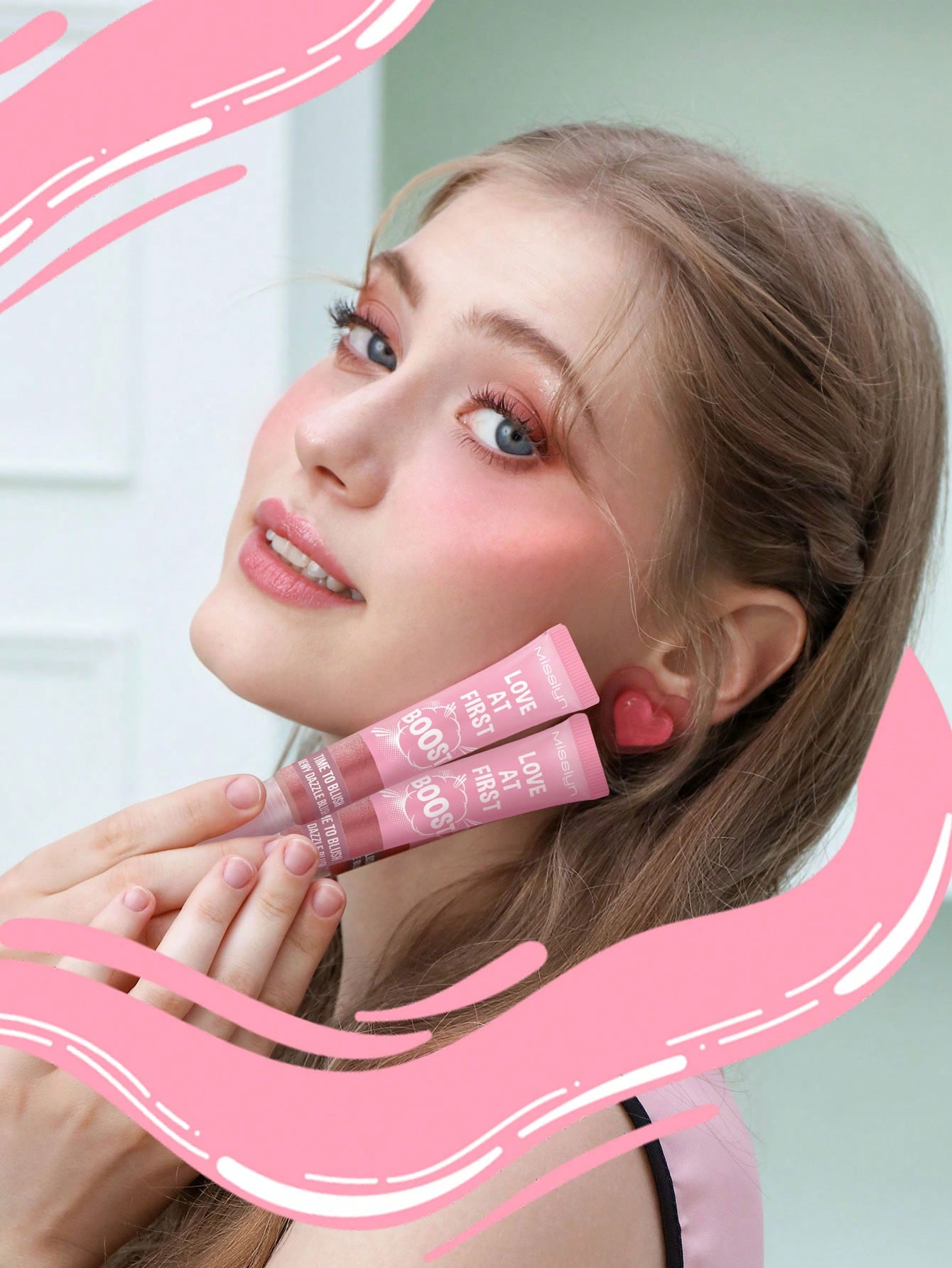Shein - Missiyn Love At First Boost! Time To Blush Dewy Dazzle Blush, Cushion Tips Liquid Blush, Buildable & Blendable, Sheer Colors, Natural-Looking Finish, Skin Loving Formula, Enriched With Moisturing Ingredients, Brighten And Soften Skin