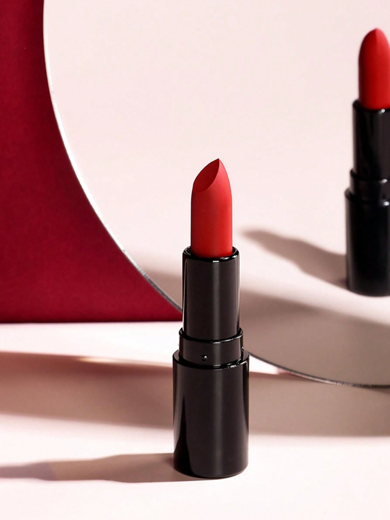 Shein - 4Pcs/Set Matte Velvet Lipstick Waterproof Long Lasting Moisturizing Cosmetic Solid Lip Balm