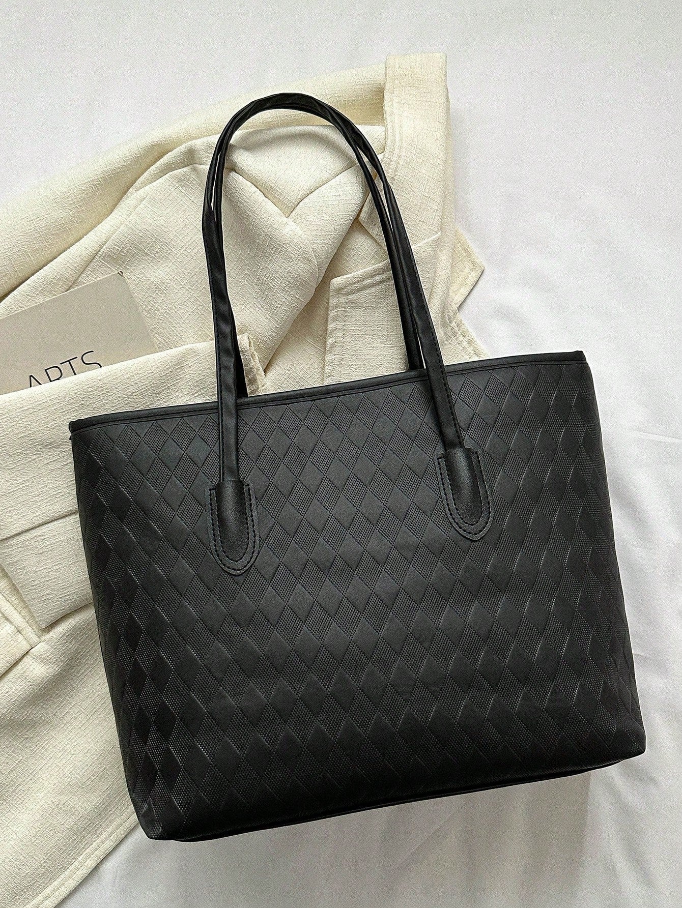Shein - Plaid Pattern Large Capacity Tote Bag For Women