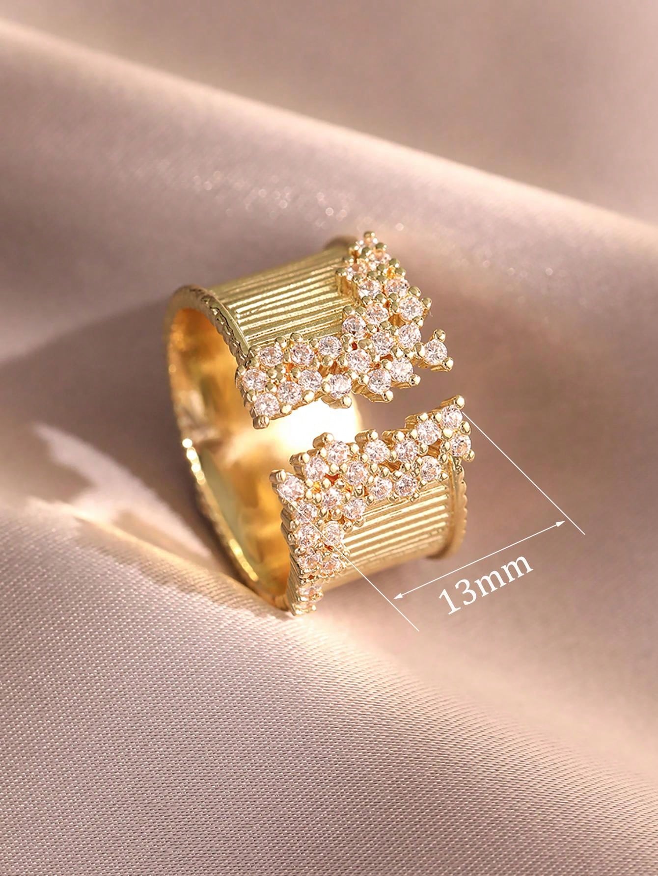 Shein - 1Pc Luxury Full Zirconia Engagement Women Rings For Party Wedding Jewelry