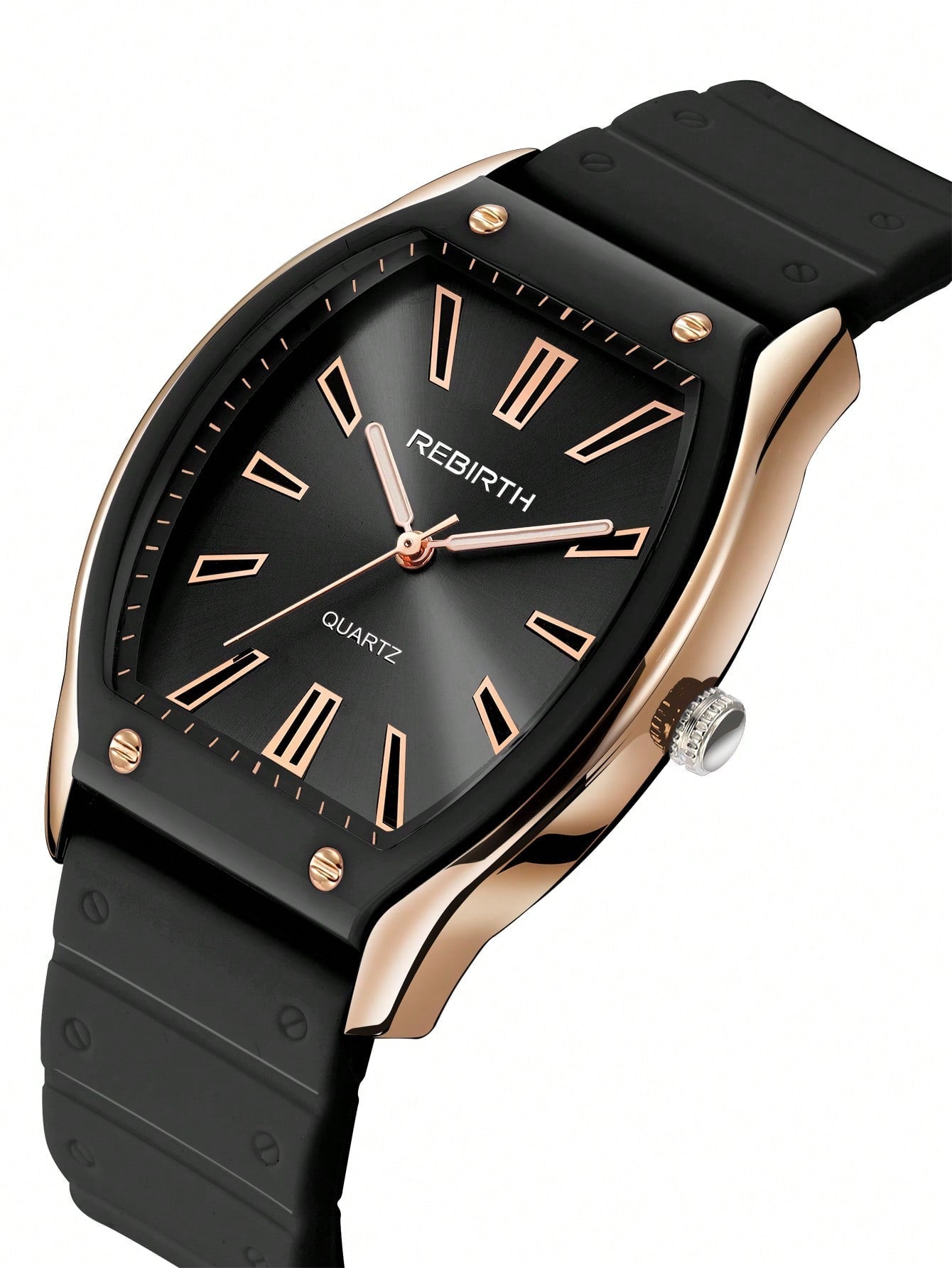 Shein - Minimalist Fashion Student'S Unisex Quartz Watch With Silicone Strap