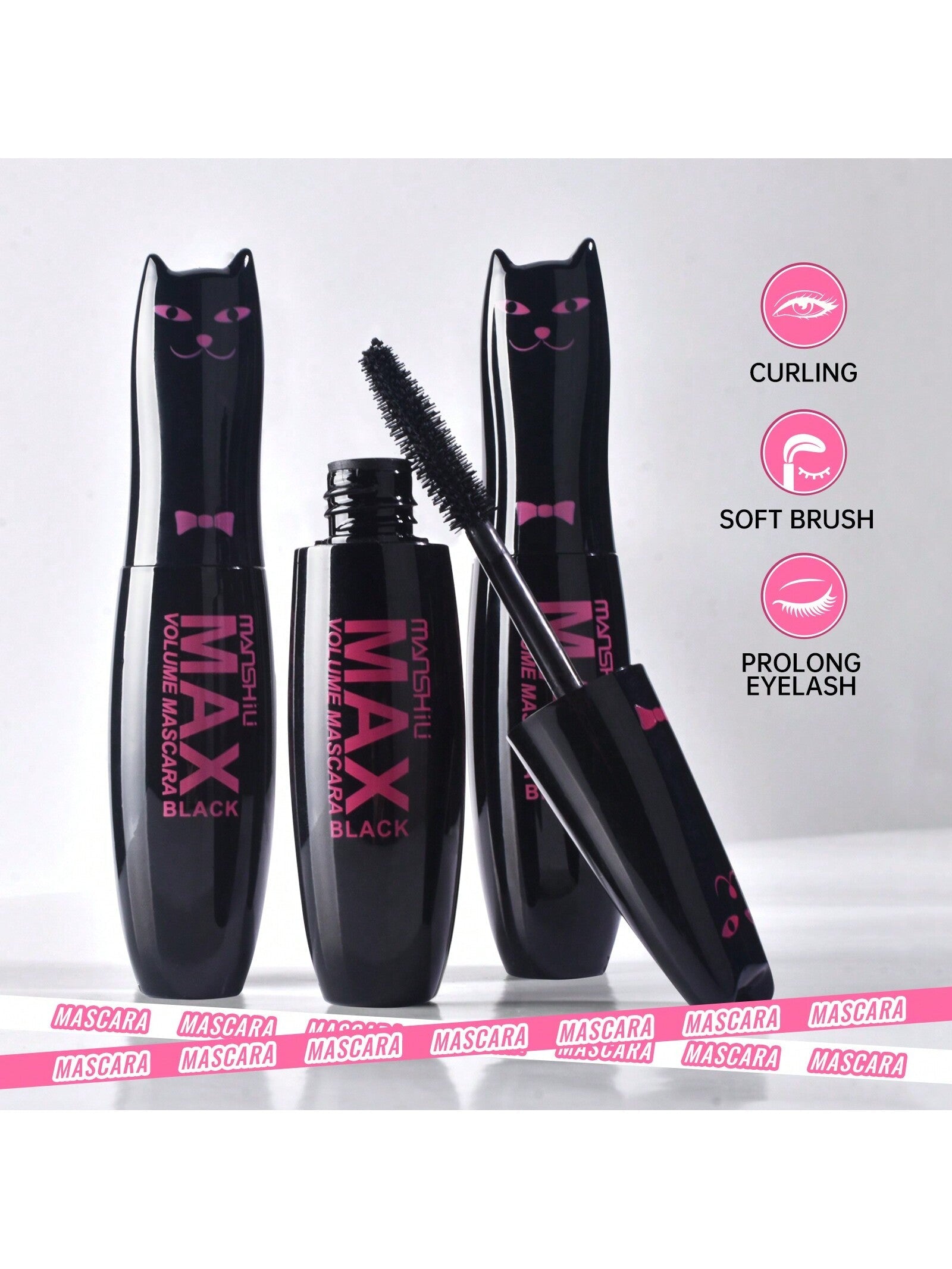 Shein - Cute Cat Head Shaped Mascara Curling & Long Lasting 10G