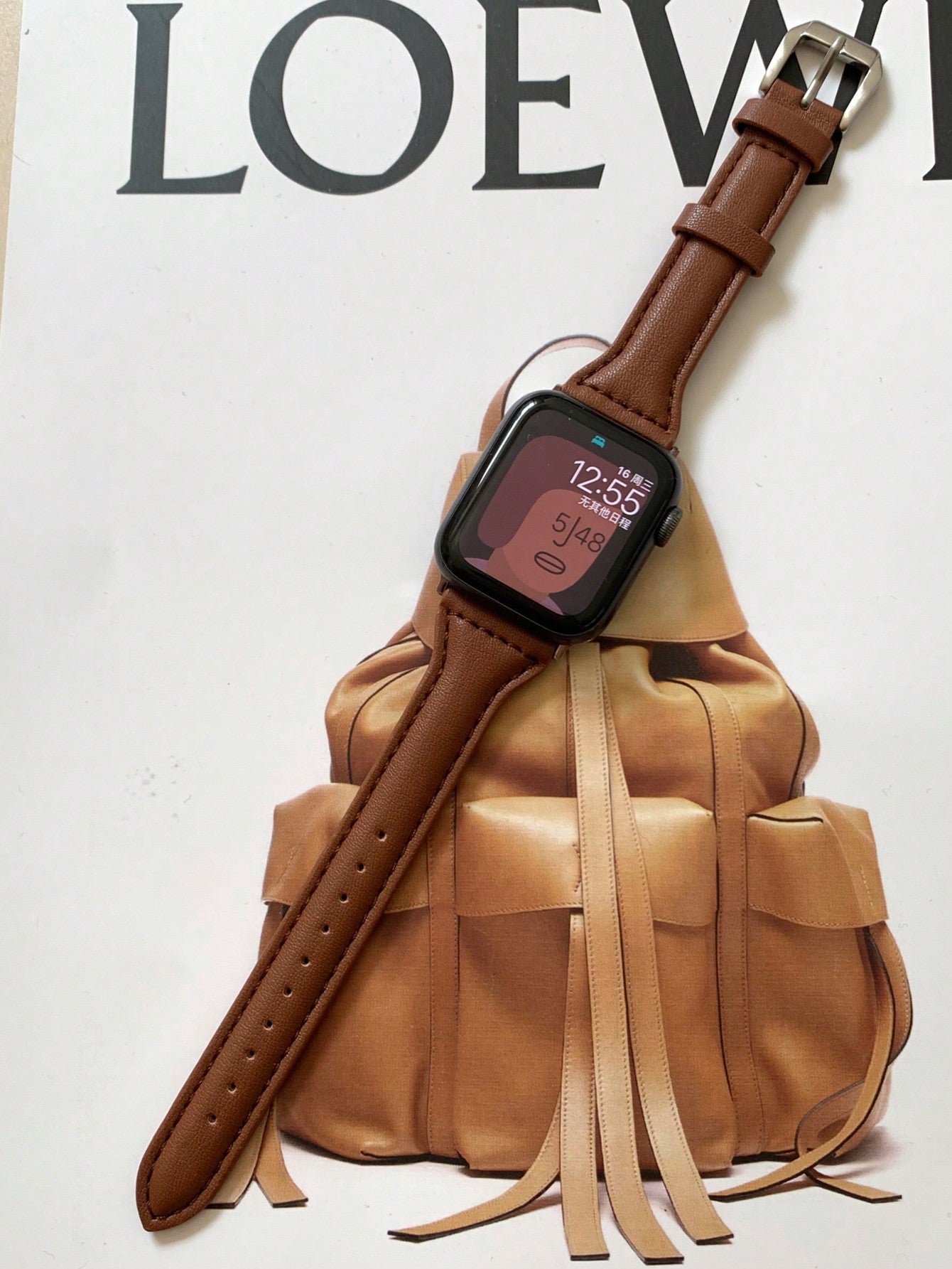 Shein - 1Pc Men Women Fashion Leather Strap For Apple Watch Band 8 45Mm 44Mm 38Mm 40Mm 41Mm 42Mm 49Mm Sport Smart Watch Bracelet Wristband For  Series/Ultra/Se/9/7/6/5/4/3/2/1