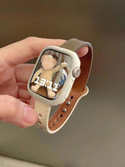 Shein - Apricot & Gray Watch Strap And Watch Case 2pcs Combination, Creative & Fashionable Watch