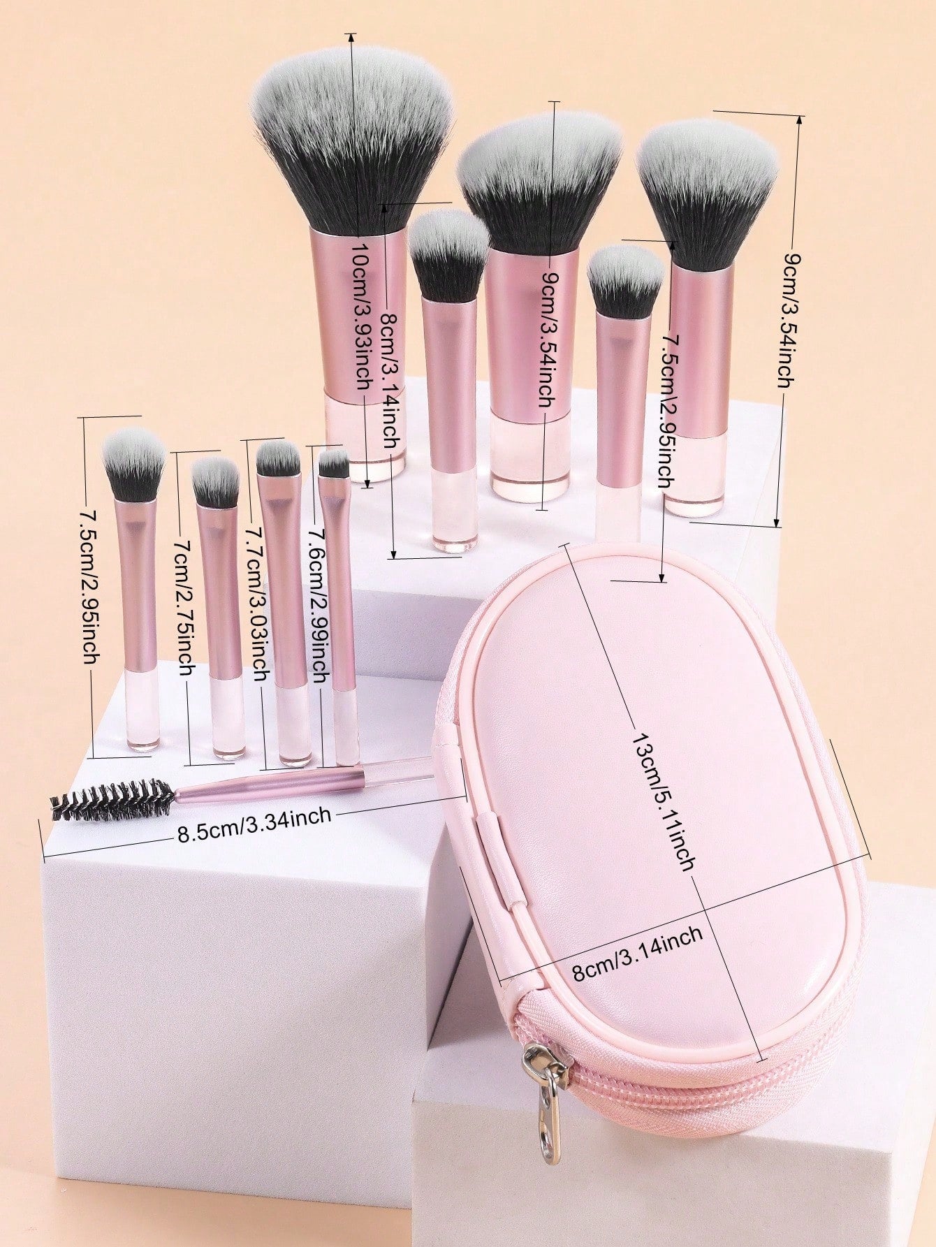 Shein - Makeup Brush Sets	,10pcs Classic Multifunctional Cosmetic Brush For Making Up Supply For Dresser
