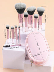 Shein - Makeup Brush Sets	,10pcs Classic Multifunctional Cosmetic Brush For Making Up Supply For Dresser