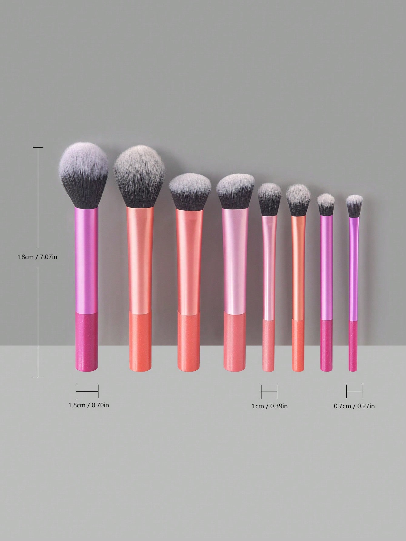 Shein - 8pcs/set Multicolor Makeup Brush Set Including Blush Brush, Powder Brush, Contour Brush, Eye Shadow Brush, Blending Brush, Highlighter Brush, Bronzer Brush, Factory Direct Sales, Findcolor
