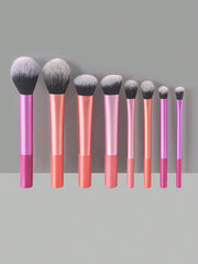 Shein - 8pcs/set Multicolor Makeup Brush Set Including Blush Brush, Powder Brush, Contour Brush, Eye Shadow Brush, Blending Brush, Highlighter Brush, Bronzer Brush, Factory Direct Sales, Findcolor