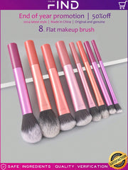 Shein - 8pcs/set Multicolor Makeup Brush Set Including Blush Brush, Powder Brush, Contour Brush, Eye Shadow Brush, Blending Brush, Highlighter Brush, Bronzer Brush, Factory Direct Sales, Findcolor