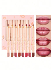 Shein - Matte Lip Liner Kit, 12Pcs/Set Long-Lasting Lip Liner Pencil