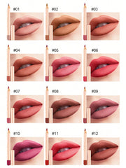 Shein - Matte Lip Liner Kit, 12Pcs/Set Long-Lasting Lip Liner Pencil