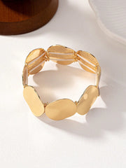 Shein - 1pc Fashionable Gold-Toned Elastic Bracelet