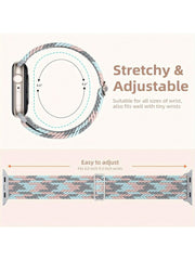 Shein - 4 Packs Braided Solo Loop Compatible With  Band 38Mm 40Mm 41Mm 42Mm 44Mm 45Mm 49Mm Women Men, Adjustable Stretchy Soft Nylon Strap For  9/8/7/6/5/4/3/2/1/Se/Ultra/Ultra 2