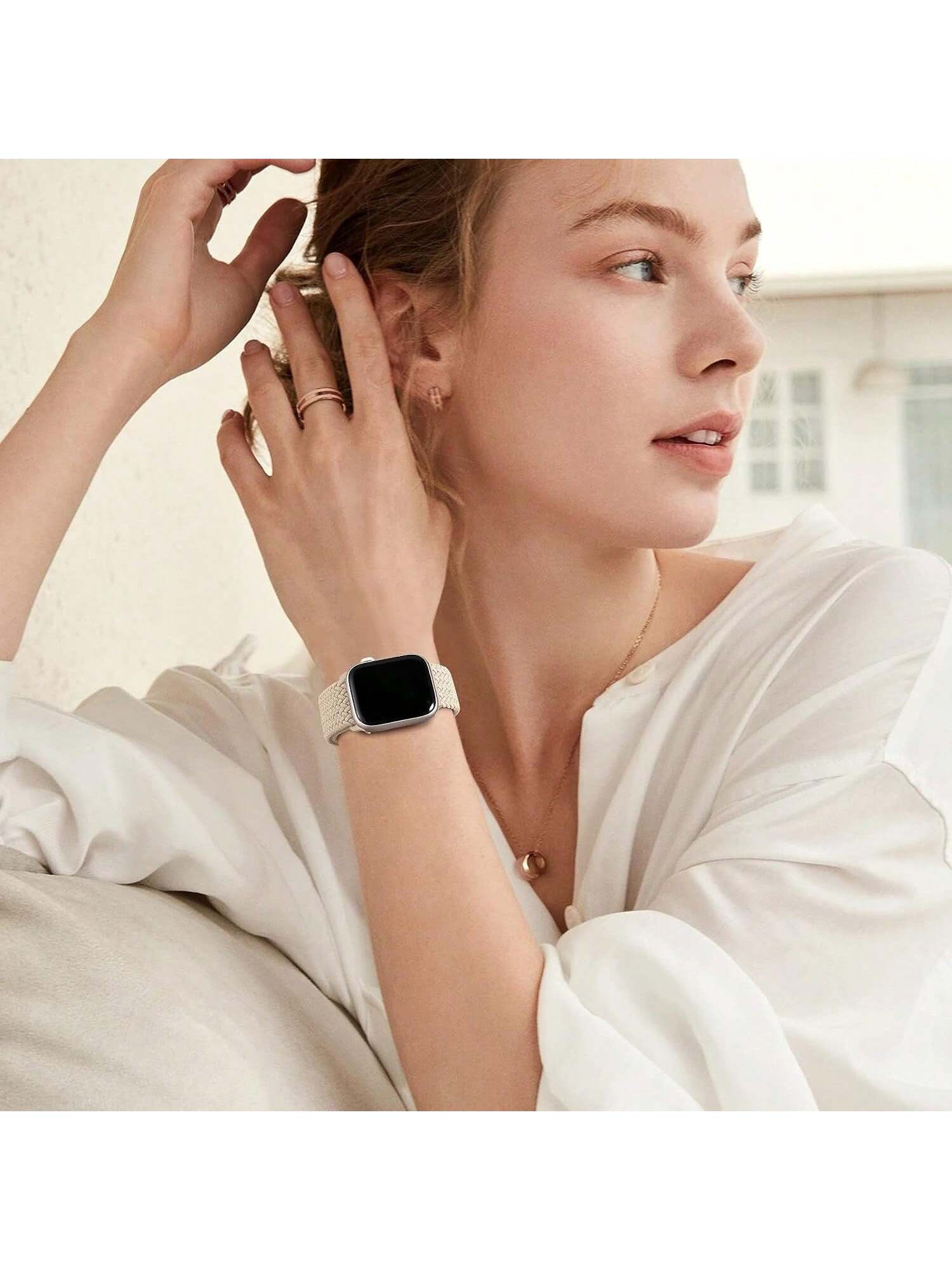 Shein - 4 Packs Braided Solo Loop Compatible With  Band 38Mm 40Mm 41Mm 42Mm 44Mm 45Mm 49Mm Women Men, Adjustable Stretchy Soft Nylon Strap For  9/8/7/6/5/4/3/2/1/Se/Ultra/Ultra 2